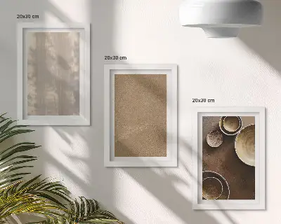 Set van ingelijste schilderijen met structuren en texturen in een minimalistische stijl