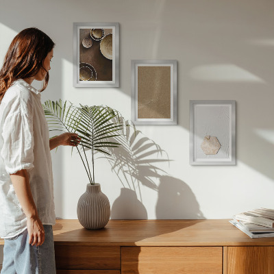 Gallery wall Minimalistische texturen in warme kleuren