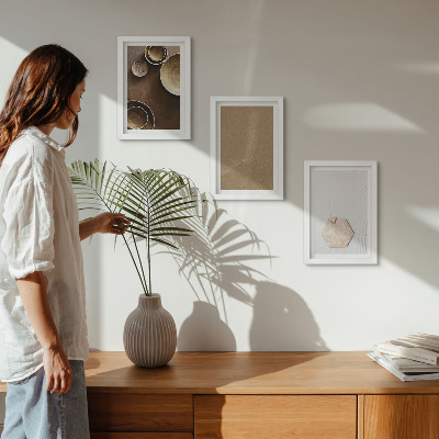 Gallery wall Minimalistische texturen in warme kleuren