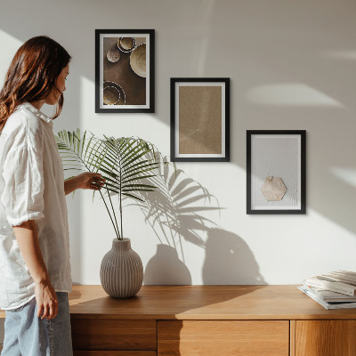 Gallery wall Minimalistische texturen in warme kleuren