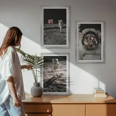 Fotowand met astronaut bij de maanlanding van NASA