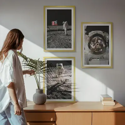 Fotowand met astronaut bij de maanlanding van NASA