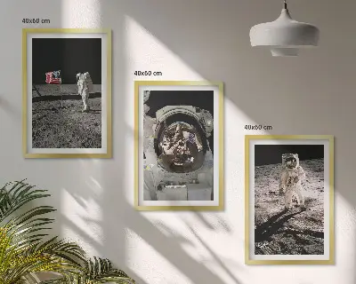 Fotowand met astronaut bij de maanlanding van NASA