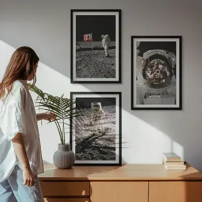 Fotowand met astronaut bij de maanlanding van NASA