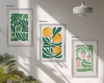 Wanddecoratie set schilderijen Minimalistische plantenpatronen