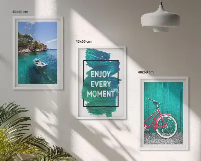 Wanddecoratie set schilderijen zeeboot en fiets inspiratie