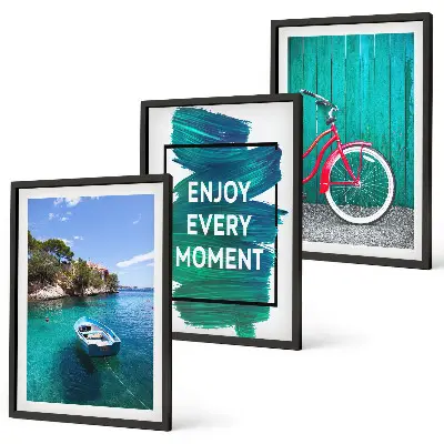 Wanddecoratie set schilderijen zeeboot en fiets inspiratie