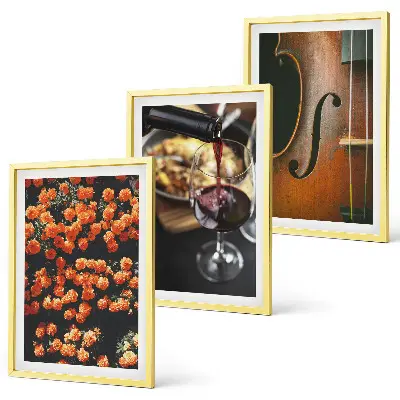 Fotowand met vintage bloemen, wijn en een viool