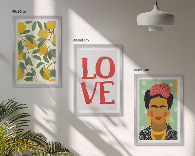 Wanddecoratie set schilderijen Citroenen houden van het portret van Frida