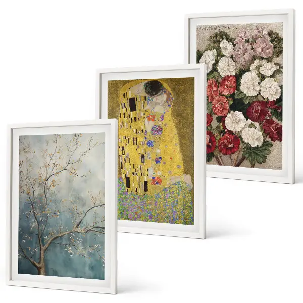 Wanddecoratie set schilderijen Bloemen van de boom van Klimt