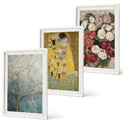 Wanddecoratie set schilderijen Bloemen van de boom van Klimt