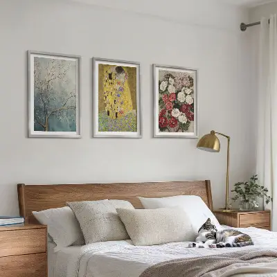 Wanddecoratie set schilderijen Bloemen van de boom van Klimt