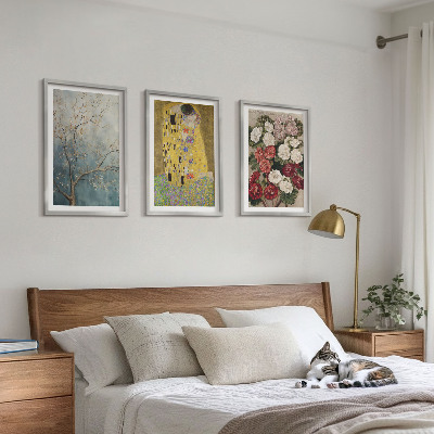 Wanddecoratie set schilderijen Schilderij Bloemen van de boom van Klimt