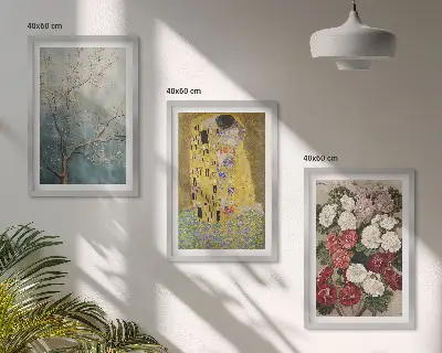 Wanddecoratie set schilderijen Bloemen van de boom van Klimt