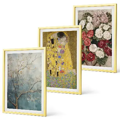 Wanddecoratie set schilderijen Bloemen van de boom van Klimt