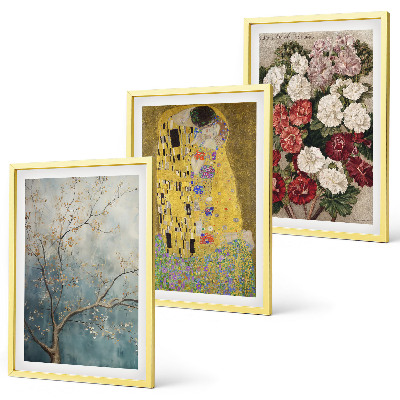 Wanddecoratie set schilderijen Schilderij Bloemen van de boom van Klimt