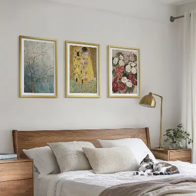Wanddecoratie set schilderijen Bloemen van de boom van Klimt