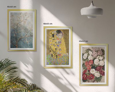 Wanddecoratie set schilderijen Schilderij Bloemen van de boom van Klimt