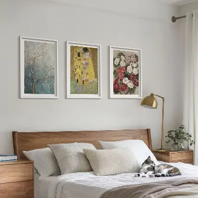Wanddecoratie set schilderijen Bloemen van de boom van Klimt