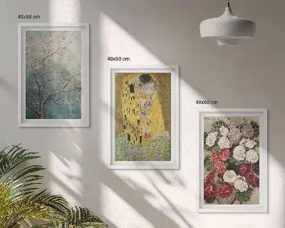 Wanddecoratie set schilderijen Bloemen van de boom van Klimt