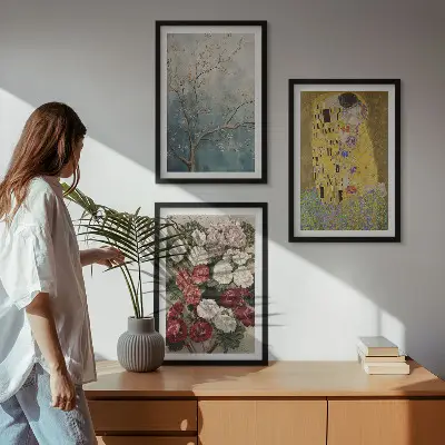 Wanddecoratie set schilderijen Bloemen van de boom van Klimt