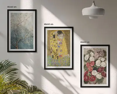 Wanddecoratie set schilderijen Bloemen van de boom van Klimt