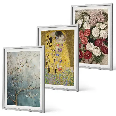 Wanddecoratie set schilderijen Bloemen van de boom van Klimt