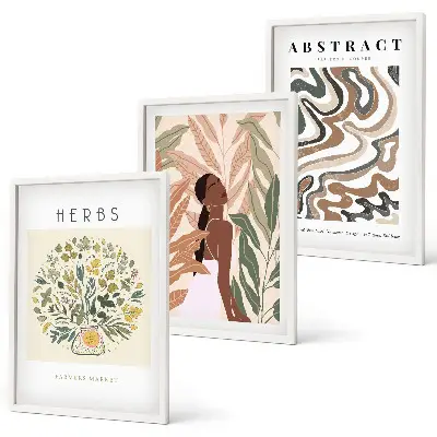 Fotowand met boho pastel minimalistische posters