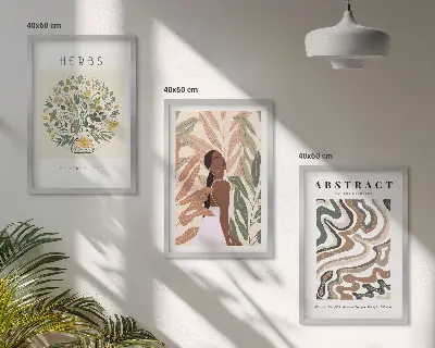 Fotowand met boho pastel minimalistische posters