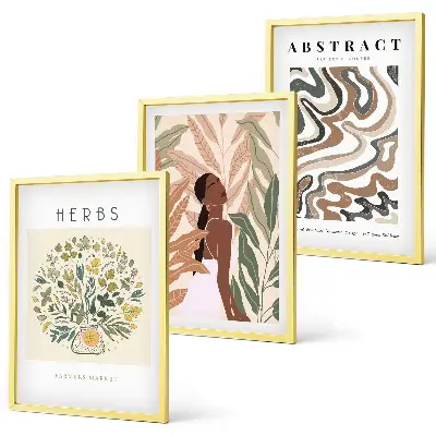 Fotowand met boho pastel minimalistische posters