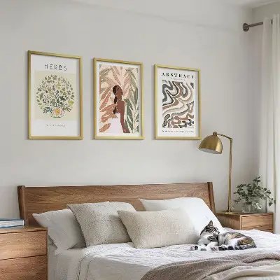 Fotowand met boho pastel minimalistische posters