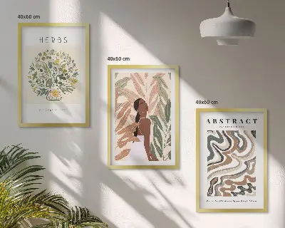 Fotowand met boho pastel minimalistische posters