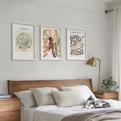 Fotowand met boho pastel minimalistische posters