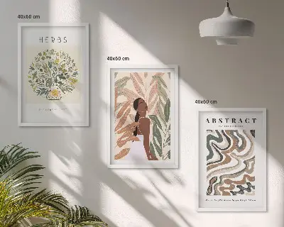 Fotowand met boho pastel minimalistische posters