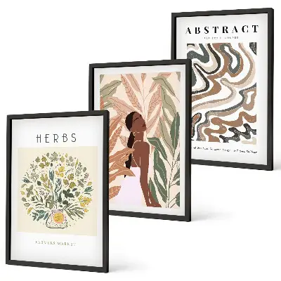 Fotowand met boho pastel minimalistische posters
