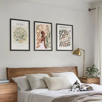 Fotowand met boho pastel minimalistische posters