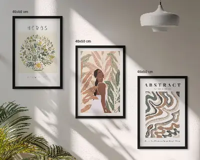 Fotowand met boho pastel minimalistische posters