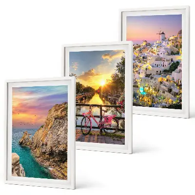 Wanddecoratie set schilderijen Uitzicht op zee bij zonsondergang