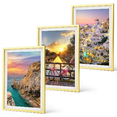 Wanddecoratie set schilderijen Uitzicht op zee bij zonsondergang
