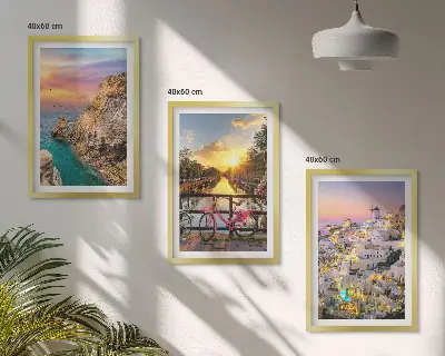 Wanddecoratie set schilderijen Uitzicht op zee bij zonsondergang