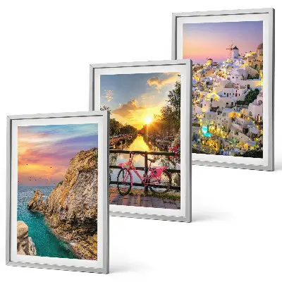 Wanddecoratie set schilderijen Uitzicht op zee bij zonsondergang