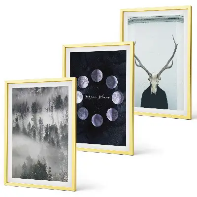 Fotowand boslandschap met mist, maan en hertenkop