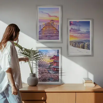 Wanddecoratie set schilderijen Romantische luchtfoto's
