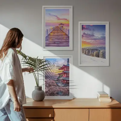 Wanddecoratie set schilderijen Romantische luchtfoto's