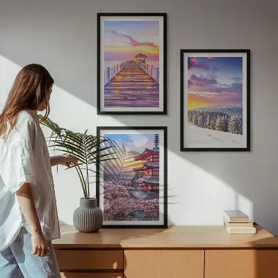 Wanddecoratie set schilderijen Romantische luchtfoto's