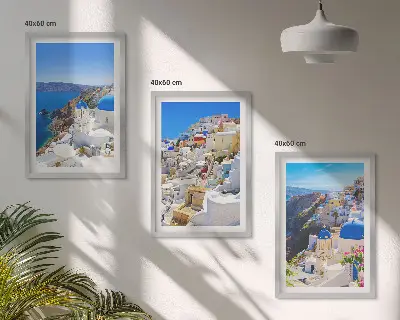 Fotowand landschapsarchitectuur van Oia op Santorini