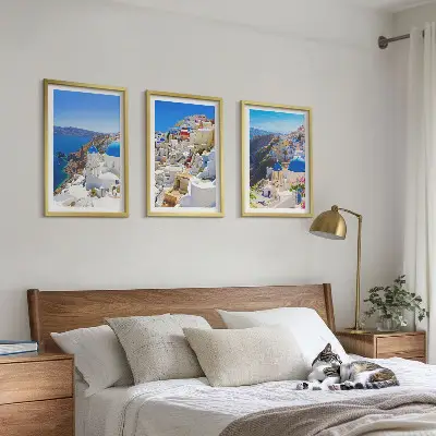 Fotowand landschapsarchitectuur van Oia op Santorini