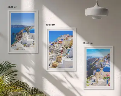 Fotowand landschapsarchitectuur van Oia op Santorini