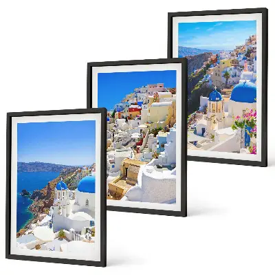 Fotowand landschapsarchitectuur van Oia op Santorini