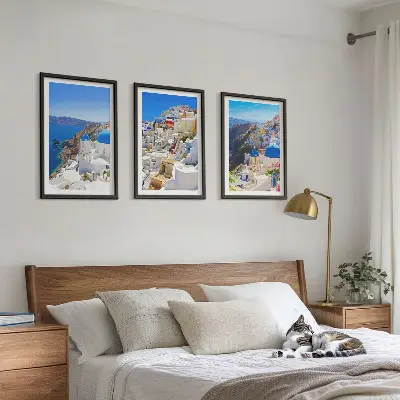 Fotowand landschapsarchitectuur van Oia op Santorini